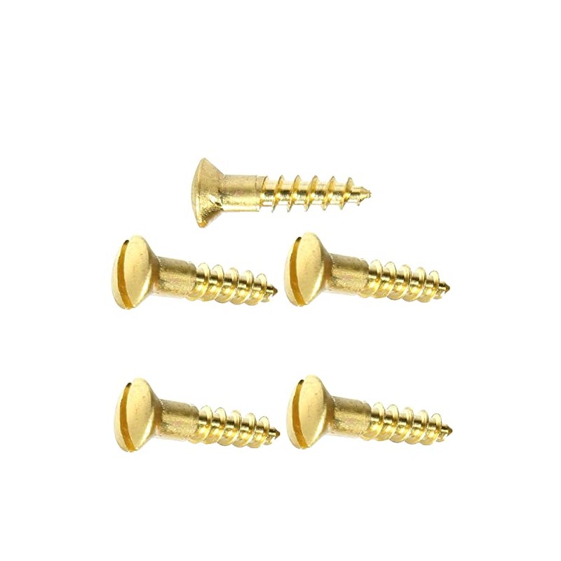 #4 x 3/8" Solid Brass Wood Screws Kit Hardware Oval