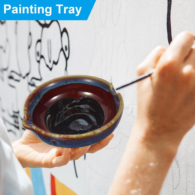 PATIKIL Chinese Calligraphy Ink Dish, 2 Pcs Painting Brush Rest