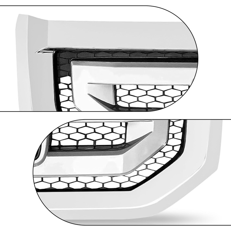 Partsflow Front Bumper Grill Upper Grille With Chrome Compatible With