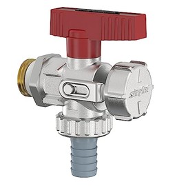 Simplex KFE Ball Valve G1/2" M x G3/4" M for Use in Heating Systems with Red Lever Handle Self-Sealing with Special Thread Seal - F10671