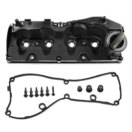 OXCANO 03L103469R Engine Valve Cover with Valve Cover Gasket & Oil Filler Cap & Bolt Compatible with Volkswagen Passat 2012 2013 2014 Replacement for V104473
