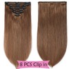 Clip-In Real Hair Extensions, Double Weft 8-Piece Set, Remy Hair