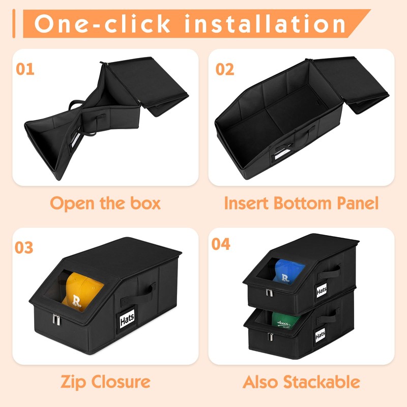 Dofilachy 2 Pack Stackable Hat Storage for Baseball Caps, Holds