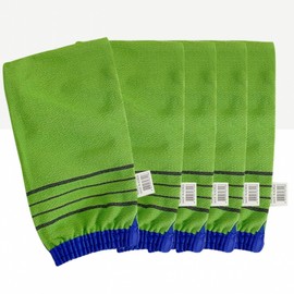 Clean Exfoliating Bath Towel, Double-Sided Back Scrubber & Body Scrubber 5-Pack