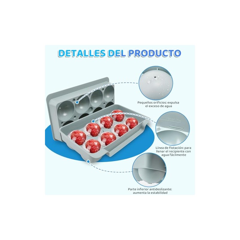 SlowTon Moldes y Bandejas para Cubitos de Hielo, Moldes para
