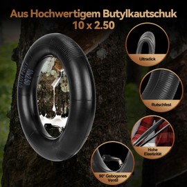 Satgoo E Scooter Inner Tube 10 x 2.50, Ultra Double Thickness, with 90° Curved Valve, 60/70-6.5 Replacement Tyres, 10 Inch Tyre Tube for Ninebot MAX G30 G30P G30LP/Kugoo M4 M4Pro/Soflow So4 Pro