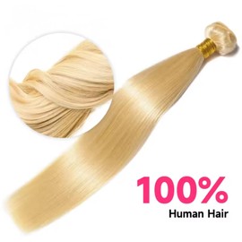613 Straight Human Hair 24 Inch 100g/Pack 12A Unprocessed Myanmar Blonde One Bundle Double Weft Quick Wave Extensions for Women