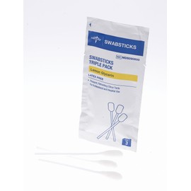 Medline Lemon Glycerin Oral Swabsticks, Hydrating Mouth Care Solution, Pack of 3, 25 Packs