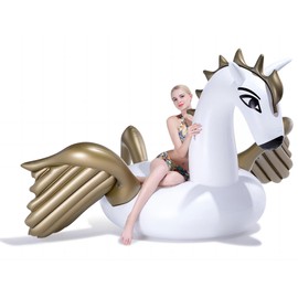 Jasonwell Giant Inflatable Pegasus Pool Float with Fast Valves Summer Beach Swimming Pool Floatie Lounge Floating Raft Outdoor Party Decorations Toys for Adults Kids (XXXL)