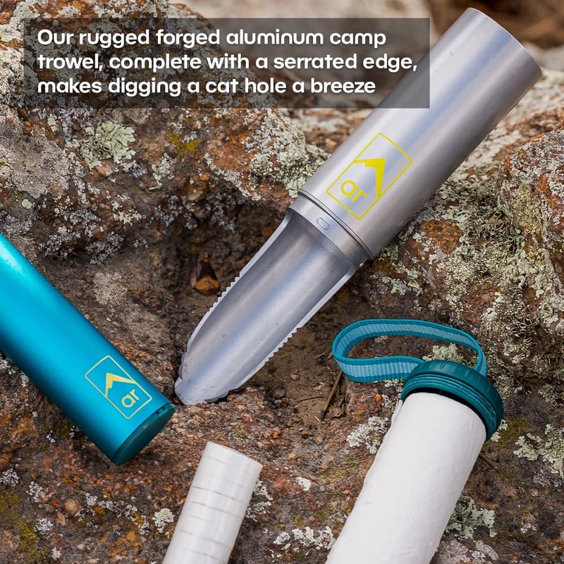 Adventure Ready Backpacking Trowel Toilet Kit - Includes Aluminum Camping