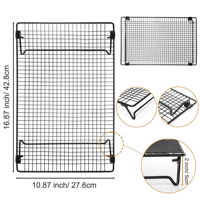 Kingrol 2-Piece Cooling Rack with Collapsible Folding Legs - for