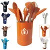 BRIIEC Orange Silicone Kitchen Cooking Utensils Set, Heat Resistant Silicone