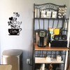 SITAKE “Coffee Cup + Flower” Kitchen Wall Stickers, Black Coffee