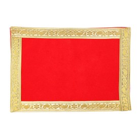 Set of 2 Decorative Small Chunari/Chunar Decorative Cloth + Pooja Mat/Aasan for Pooja Multipurpose India Traditional Navratri Decoration Item(Chunari:-19"X12",Mat:-9"X7")(Multicolour)