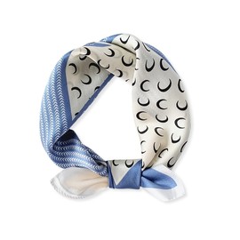 LumiSyne Fashion Silk Scarf Women's Moon Pattern Square Scarf Soft Warm Satin Business Leisure Style Headscarf Decoration Bandana Hair Band Spring Autumn, blue