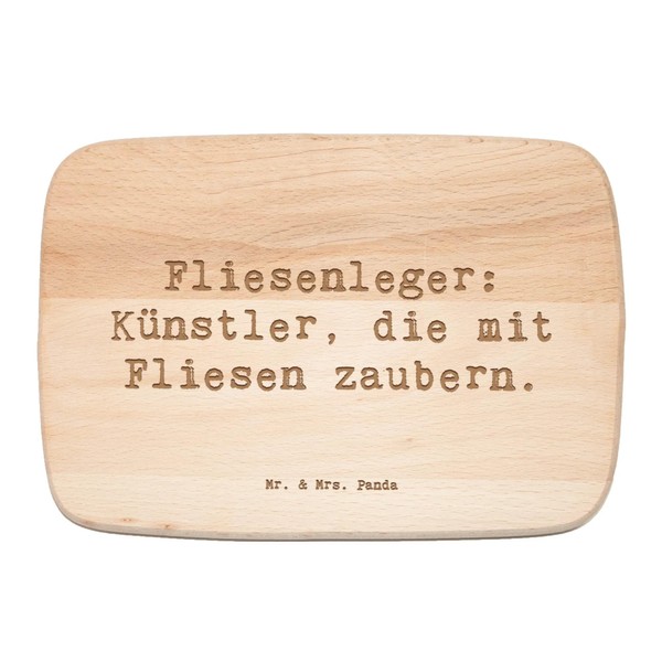Mr. & Mrs. Panda Breakfast Board with German Text "Fliesenleger: