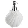 Bathroom Set White 3-Piece Natural Stone Dolomite with Shell Design