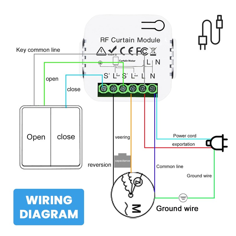Wireless Roller Shutter Control Retrofit Set, Wireless Switch Blind Switch