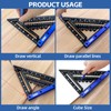 7inch Rafter Square and 12inch Combination Square Set -CNC-Machined Aluminum