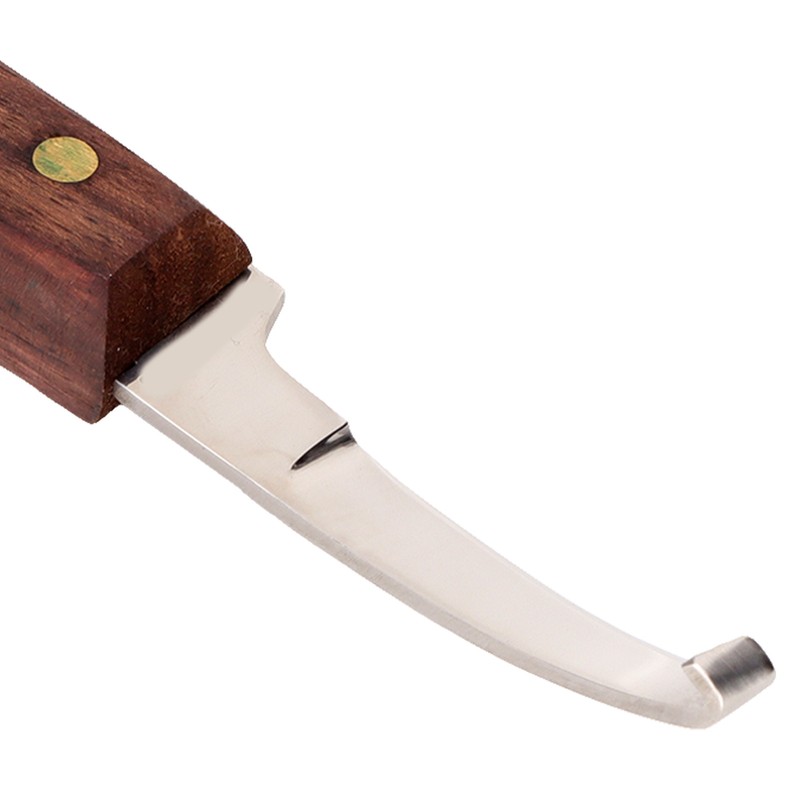 Steel Hoof Knife with Wooden Handle Pointed Cattle Livestock Hand