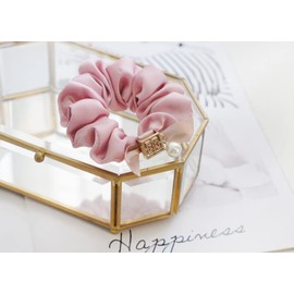 Elegant Floral Chiffon Hair Tie for Women – Soft and Stylish Scrunchie, Feminine Hair Accessory (3-Pink&Purple)