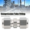 2Pcs 316 Stainless Steel Compression Fitting Straight DoubleFerrule Tube Adapter(Ф10