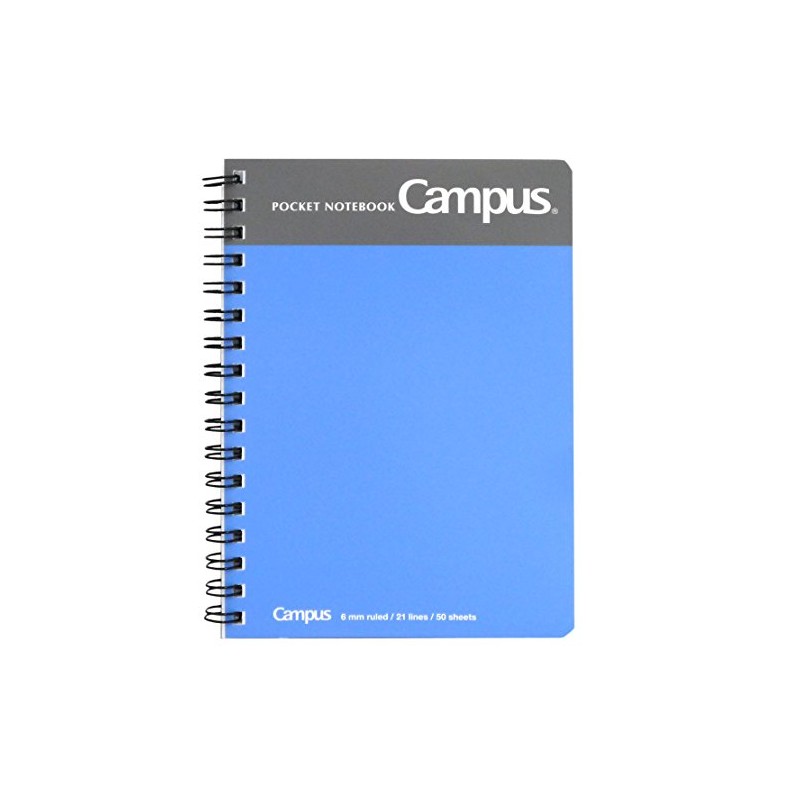 Kokuyo No-412NB Pocket Notebook, Twin Ring, B Rule, A6, 50