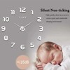 3D Number Large Wall Clock Silent Simple Fashionable Decorative Numeral