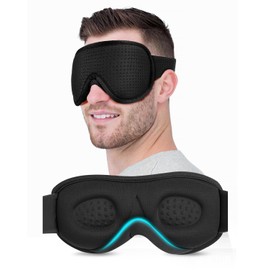 Schlafmaske für Herren Frauen, 3D Weiche Augenmaske Seitenschläfer Lichtblockierend Schlafbrille mit Verstellbarem Gummiband mit Memory Foam für Nickerchen Reisen