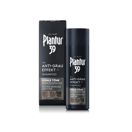 Plantur 39 Anti-grey effect shampoo, 1 x 200 ml, for cool tones and brown to dark hair, gradually conceals grey hair without dyeing, caffeine shampoo for women for strong hair