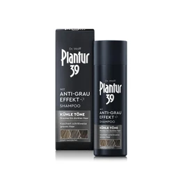 Plantur 39 Anti-grey effect shampoo, 1 x 200 ml, for cool tones and brown to dark hair, gradually conceals grey hair without dyeing, caffeine shampoo for women for strong hair