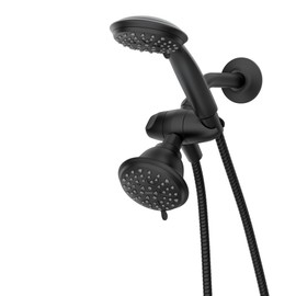 Moen Attune Dual Shower Head with Handheld Sprayer Combo, 6 Handheld Spray Settings & 8 Function Shower Head, Matte Black Finish, 218C0BL