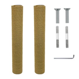 Fhiny 2PCS Cat Scratching Post Replacement 15" Natural Jute Spare Extension Scratch Post for Cats Tree DIY Craft Refill Pole Parts Hemp Rope Scratcher Climbing Perch