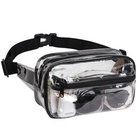 Clear Fanny Pack for Women,TINYAT Stadium Approved Clear Belt Bag Waterproof Waist Pack for Concerts, Sports, Travel TY1958