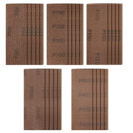 Viaky Mesh Sanding Sheets 25pcs, 70 x 198 mm Sandpaper Sheets 80 100 150 240 400 Assort Grit, Dust Free Anti-Blocking Mesh Sheet for Car Wood Furniture Floor Sanding Orbital Sander (2.76 x 7.8inch)