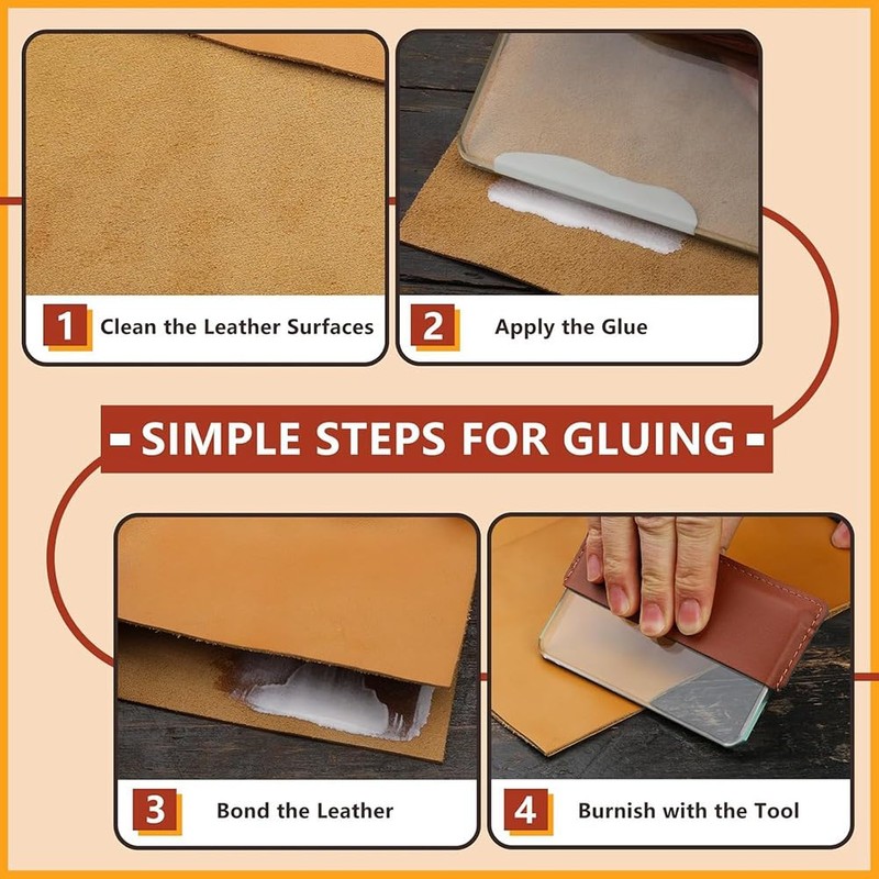 Aswalling 2-Pack Glass Slicker for Leathercraft Burnishing Leather Burnishing Tool