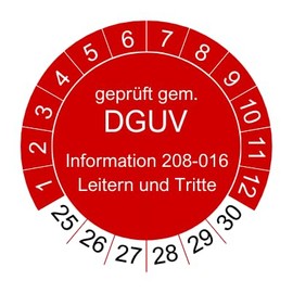 20 Test Badges Ladders and Steps 2024-30 mm - 2025-2030 - Sustainable - Red - Sticker Test Stickers Test Labels (Pack of 20)