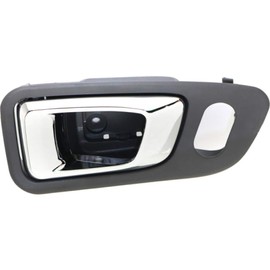 For Honda Pilot Interior Door Handle 2003 04 05 06 07 2008 Front Passenger Side Gray Bezel w/Chrome lever | w/Door Lock Hole| Trim:All Submodels