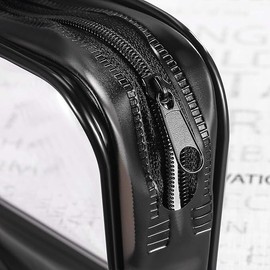 4 Pieces Clear Zipper Pen Pencil Case, Big Capacity Pencil Bag Makeup Pouch (Black, One Size)