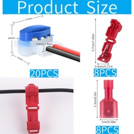 20 Pcs Waterproof Wire Connectors with 16 Pcs Connection Terminals, Lawnmower Cable Repair Kit, Lawnmower Cable Connector for Robotic Lawn Mower Automower Irrigation Applications