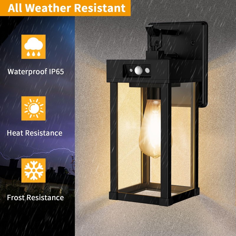 Beikingsun Solar Porch Lights Outdoor with Motion Sensor & 3