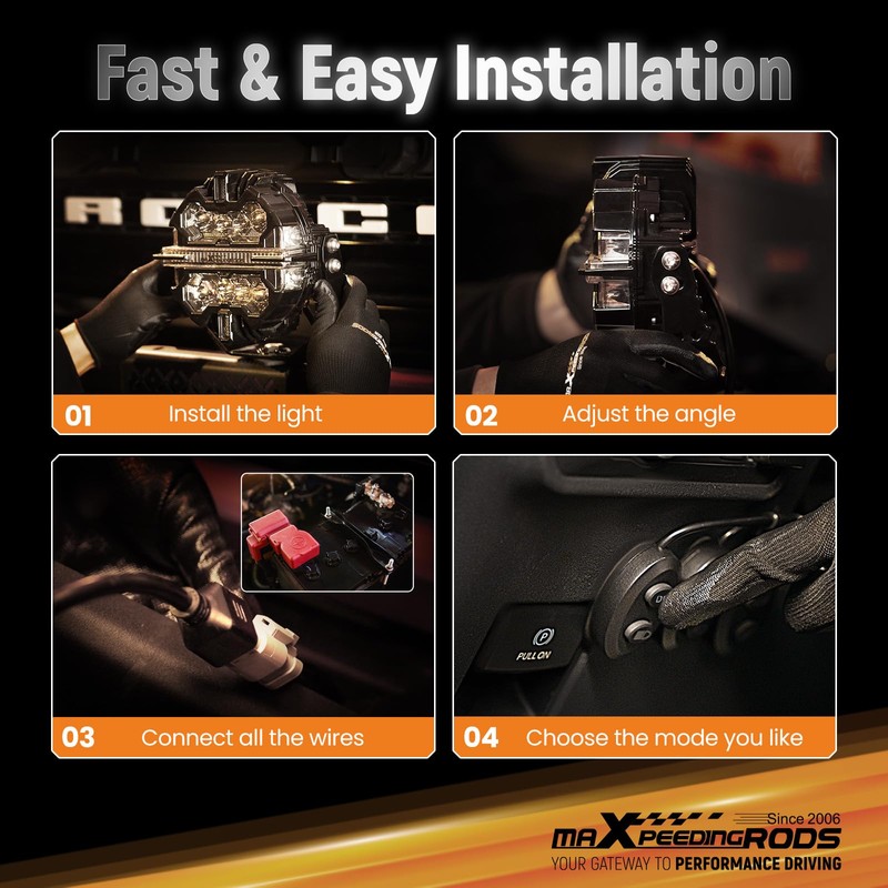 maXpeedingrods 2 x 3.5" 160W Offroad Lights, LED Light Bar