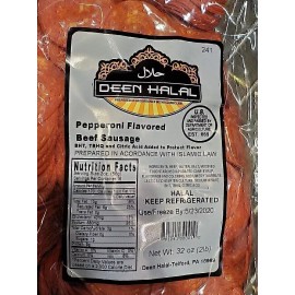 Deen Halal Sliced Pepperoni Flavored Beef Sausage 2lb (2 pack) Total 4lb