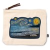 Lantern Press Virginia, Starry Night, Coastline, 100% Cotton Zipper Pouch,