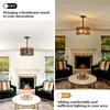 2-Light Farmhouse Wood Pendant Lights Rustic Wood Chandeliers with Black