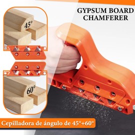 ERYURU Cortador Rápido de Placas de Yeso, Bordeadora de Placas de Yeso, Cepilladora de Esquina de Placa de Yeso de 45 ° y 60 ° con 10 Cortadores de Repuesto, para Recorte Rápido de Bordes