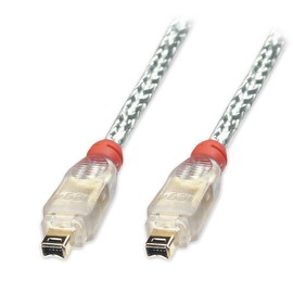 Lindy FireWire Cable - Premium 4 Pin Male to 4 Pin Male, Transparent, 1m (30880)