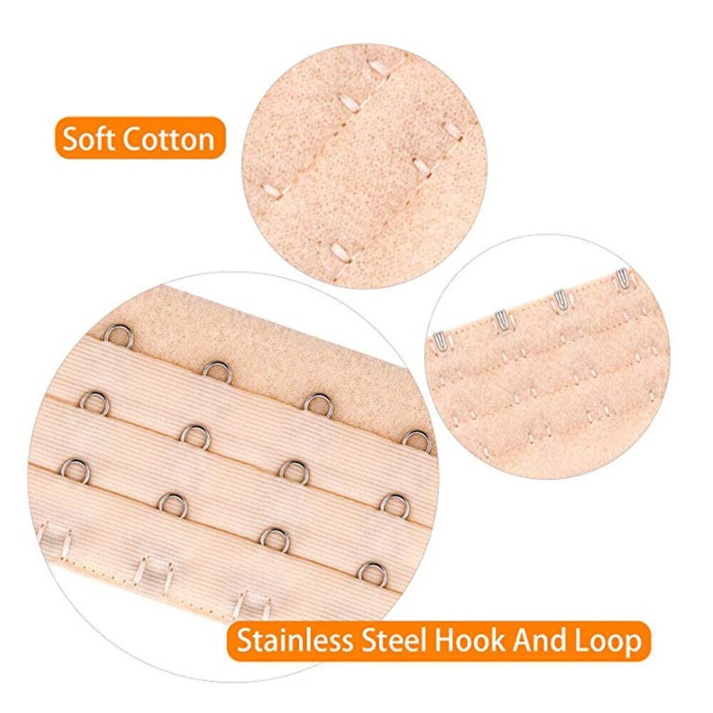 Unbranded 4Pcs Adjustable Bra Extender 2/3/4 Hooks with Elastic Extension