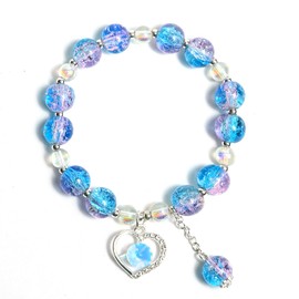 Strong Healing Crystal Bracelets for Women,Lucky Beaded Chakra Bracelet,Lucky Beaded Bracelet to Bring Positive Energy,Romance Couple Monther's Day Birthday Jewelry Gift for Women,Blue&Purple