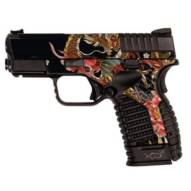 MightySkins Carbon Fiber Skin Compatible with Springfield XDS 3.3 - Stitch Dragons | Protective, Durable Textured Carbon Fiber Finish | Easy to Apply, Remove, and Change Styles | Made in The USA